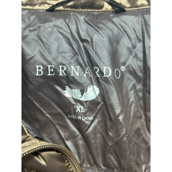 Bernardo Down Puffer Coat Womens XL Metallic Brown Gold Lightweight Outdoor - Picture 6 of 8